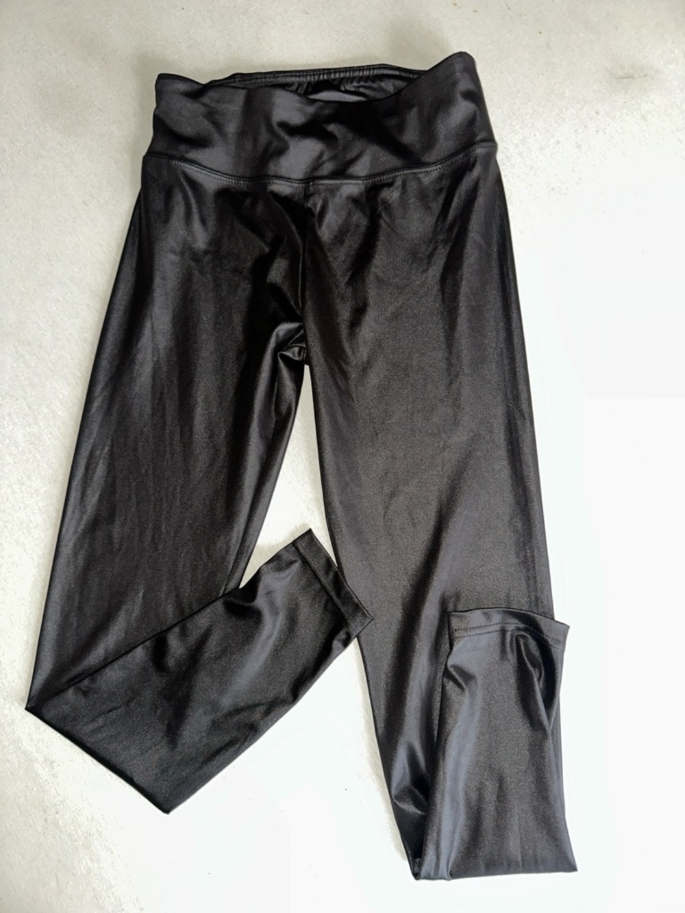 Womens Size Small Black High-Waist Faux Leather Leggings